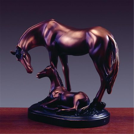 MARIAN IMPORTS Marian Imports F13007 Mare And Foal Bronze Plated Resin Sculpture 13007